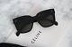 New Celine Cl41444/s Kim Oversized Square Glass Lens Black Sunglasses Authentic
