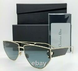 NEW Christian Dior sunglasses DiorClan2 J5G1I Polished Black Gold Grey AUTHENTIC