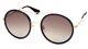 New Gucci Gg0061s 005 Gold Blue Sunglasses 56-22-140mm B55mm Italy