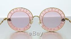 NEW GUCCI GG0113/S L'Aveugle Par Amour Pink Sunglasses FAST FREE SHIPPING