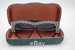 NEW GUCCI GG0144S Fabulous Rhinestone Black Women Hot Sunglasses FREE SHIPPING