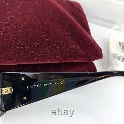 NEW! GUCCI GG0359S Runway Teardrop Crystal Geometric Black Oversized Sunglasses
