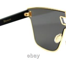 NEW Genuine Christian DIOR IZON 1 Gold Black Aviator Shield Sunglasses J5G 2K