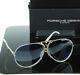 New Genuine Porsche Design Titanium Gold Blue Aviator Sunglasses P 8478 W 69 Mm