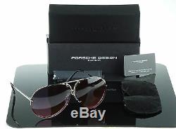 NEW Genuine PORSCHE DESIGN Titanium Silver Pink Aviator Sunglasses P 8478 M 69MM