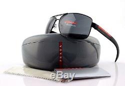NEW Genuine PRADA Sport Matte Black Metal Sunglasses SPS 54I 1BO 1A1 PS 54IS