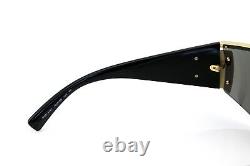 NEW Genuine VERSACE TRIBUTE Black Silver Mirror Shield Sunglasses VE 2197 10006G