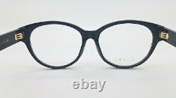 NEW Gucci Cateye RX Frame Glasses Black Gold GG0039OA 001 54mm AUTHENTIC Round