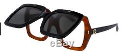 NEW Gucci Flip-Up oversize squared acetate GG0088 S 002 Sunglasses