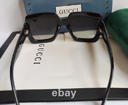 NEW Gucci GG0053S 001 54mm Black Square Sunglasses Grey Gradient Lens Authentic