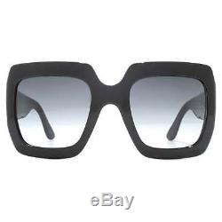 NEW Gucci GG0053S 001 Black 54MM Oversized Urban Vintage Square Women Sunglasses