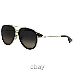 NEW Gucci GG0062S Black Aviator Sunglasses Gray Lens 100% UV Unisex