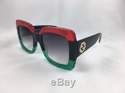 NEW Gucci GG0083S 001 Red Black Gradient Lenses 55MM Oversize Women Sunglasses