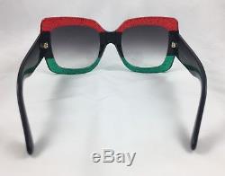 NEW Gucci GG0083S 001 Red Black Gradient Lenses 55MM Oversize Women Sunglasses