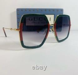 NEW Gucci GG0106S 007 Sunglasses Green Red Gold 100% UV Women Sunglasses