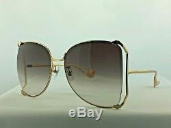 NEW Gucci GG0252S 003 Sunglasses Gold Brown 100% UV Women Sunglasses