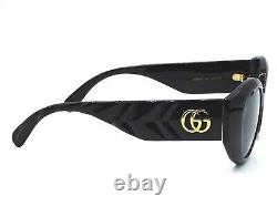 NEW Gucci GG0809S 001 BLACK CAT EYE Women's Sunglasses 52-19-145 AUTHENTIC