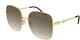 New Gucci Gg0879s-002-61/18/140 Gold Sunglasses Made In Italy Perfect Authentic