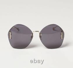 NEW Gucci GG1203S-002 Gold Gold Grey Sunglasses