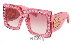 NEW Gucci GG 0145 S 001 Rihanna Met Gala Limited Edition Pink Sunglasses
