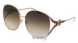 NEW Gucci GG 0225S Sunglasses 002 Gold 100% AUTHENTIC