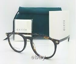 NEW Gucci RX Frame Glasses Havana Gold GG0027O 002 50mm AUTHENTIC Round 0027O