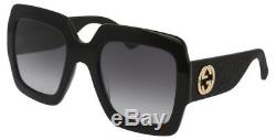 NEW Gucci Sunglasses GG0102S 001 54mm Square Black / Grey Gradient Lens