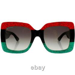 NEW Gucci Urban GG0083S 001 Sunglasses Square Red Green Black 100% AUTHENTIC