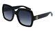 New Gucci Urban Gg 0036s Sunglasses 001 Black 100% Authentic