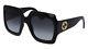 New Gucci Urban Gg 0053s Sunglasses 001 Black 100% Authentic