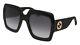 New Gucci Urban Gg 0102s Sunglasses 001 Black 100% Authentic