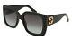 New Gucci Urban Gg 0141s Sunglasses 001 Black 100% Authentic