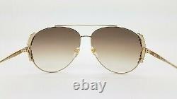 NEW MCM Sunglasses Gold with Crystals / Brown Gradient MCM125S (717) 62mm Aviator