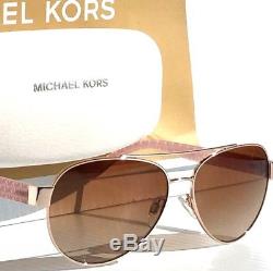NEW MICHAEL KORS AVIATOR Matte Pink Silver w Bronze Lens MK 1014 BLAIR Sunglass