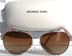 NEW MICHAEL KORS AVIATOR Matte Pink Silver w Bronze Lens MK 1014 BLAIR Sunglass