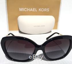NEW MICHAEL KORS Antonella Gold & Black Frame Grey Grad Lens Sunglass MK 2030