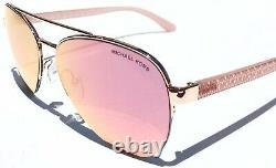 NEW Michael Kors Barcelona Pink Rose Gold Mirror Aviator Womens Sunglass MK1048