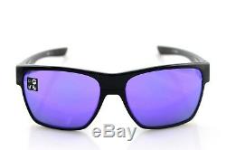 NEW OAKLEY 2 Two Face XL Polished Black Violet Iridium Sunglasses OO 9350-04