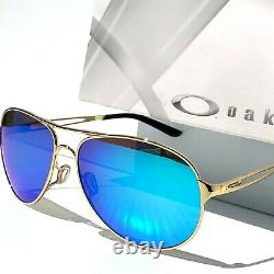 NEW Oakley CAVEAT Gold Aviator POLARIZED Galaxy Sapphire Womens Sunglass 4054