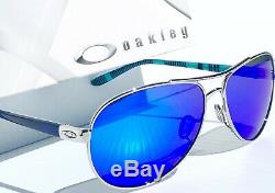 NEW! Oakley FEEDBACK Aviator Chrome POLARIZED Galaxy Blue Womens Sunglass 4079