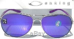 NEW Oakley FEEDBACK SILVER Aviator POLARIZED Violet Womens Sunglass 4079-23