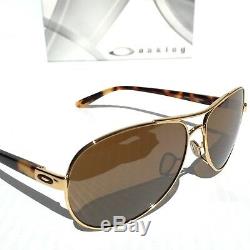NEW Oakley Feedback Gold Tortoise POLARIZED AVIATOR Women's Sunglass 4079-11
