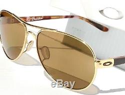 NEW Oakley TIE BREAKER GOLD POLARIZED Aviator Womens Sunglass 4108-03
