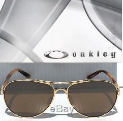NEW Oakley TIE BREAKER Gold 59mm AVIATOR w Tungsten Women's Sunglass 4108-06