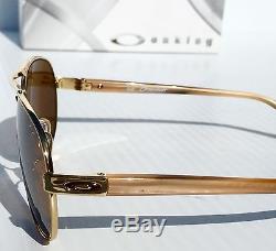 NEW Oakley TIE BREAKER Gold 59mm AVIATOR w Tungsten Women's Sunglass 4108-06