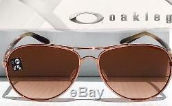 NEW Oakley TIE BREAKER Rose Gold AVIATOR w Brown Lens Women's Sunglass 4108-08