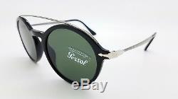 NEW PERSOL sunglasses PO3172S 95/31 51m Black Grey Green Calligrapher round 3172