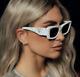 New Prada Pr13zsf-17d5s0-52 Matte White Marble Sunglasses