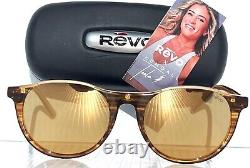 NEW REVO KENDALL Palm Springs Amber Horn POLARIZED Gold Lens Sunglass 1200 11 CH
