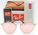 New Rayban Blaze Round Sunglasses Rb3574n 001/e4 59mm Gold Pink Mirror Authentic